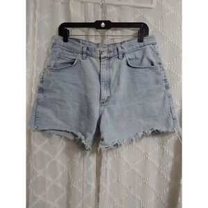 Wrangler Hero Originals Light High Waisted Raw Hem Denim Jean Shorts Size 12